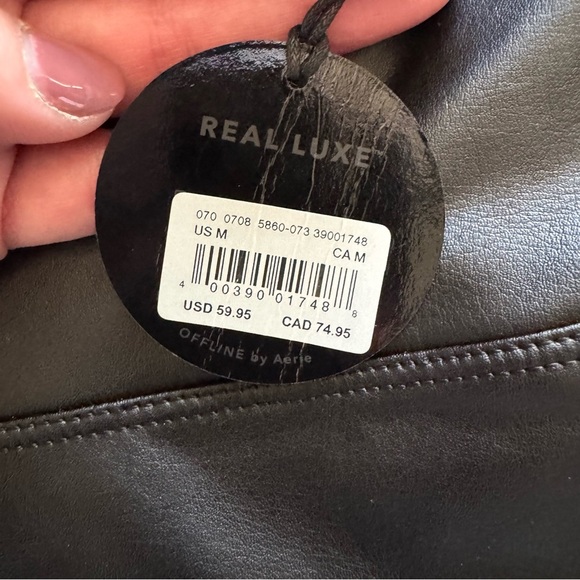 Offline by Aerie Real Luxe Faux Leather Leggings – Size M NWT - Picture 5 of 11